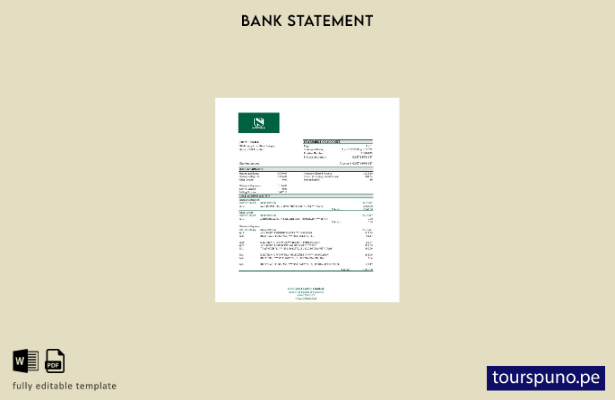 listo para imprimir plantilla de Excel de extracto bancario de Lesotho Nedbaank